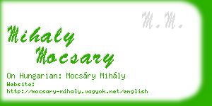 mihaly mocsary business card