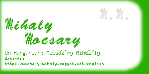 mihaly mocsary business card